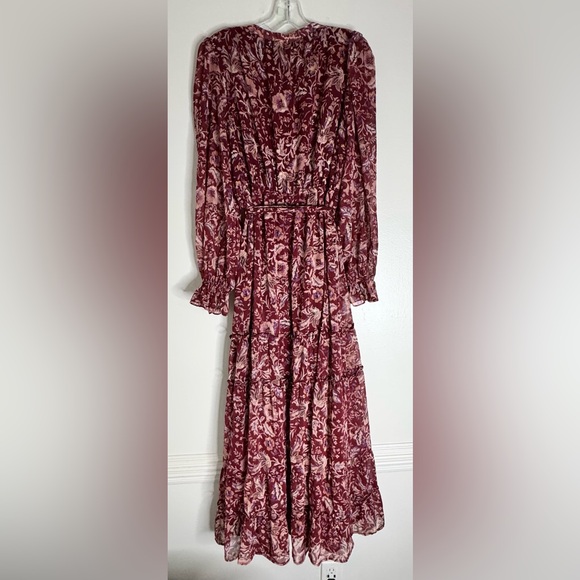 Fate Red Floral Ruffled Tiered Sundress with Bishop Sleeves - Picture 2 of 8